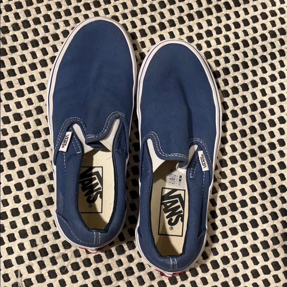 slip on vans blue